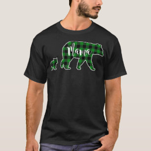 T-shirt Mama Bear One 1 Cub Black Green Buffalo Check