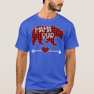 T-shirt Mama Bear Pajama Red Buffalo Plaid Famille
