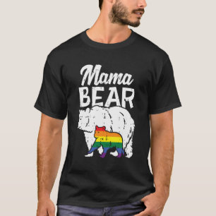 T-shirt Mama Bear Rainbow Pride Gay Drapeau Lgbt Maman All