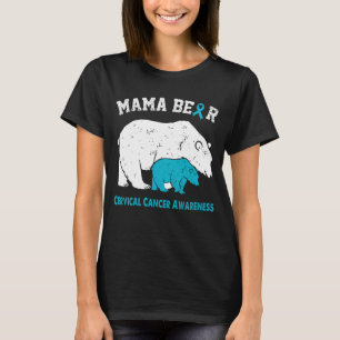 T-shirt Mama Bear SENSIBILISATION AU CANCER DU COL DE L'UT