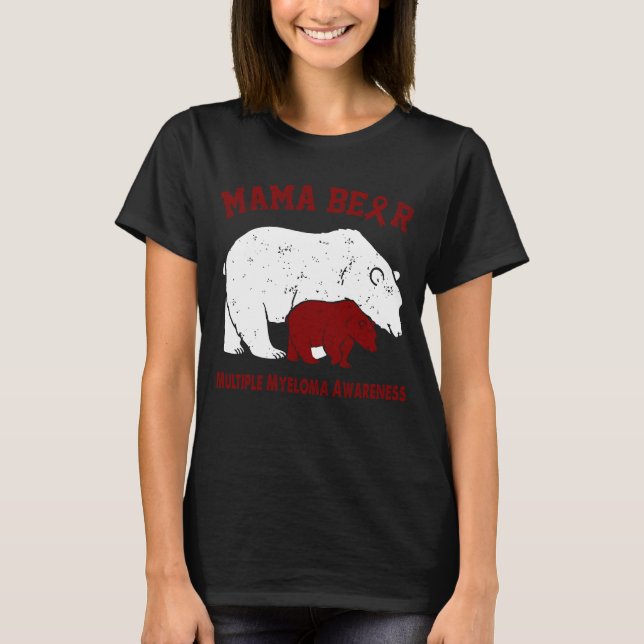 T-shirt Mama Bear SENSIBILISATION AU MYÉLOME MULTIPLE (Devant)