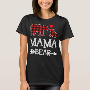 T-shirt Mama Bear Shirt, Red Buffalo Plaid Grandma Bear Pa