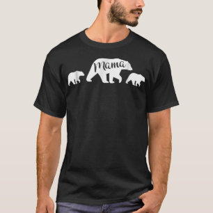 T-shirt Mama Bear T avec deux petits Mères Fête Maman