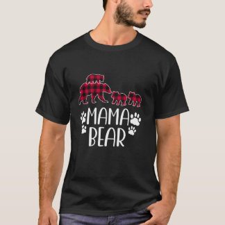 T-shirt Mama Bear Trois Cubs Maman 3 Enfant Mère s Day Lon