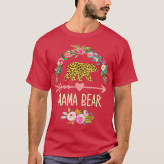 T-shirt Mama Bear Xmas Famille Pyjama de Noël Leopard Mama