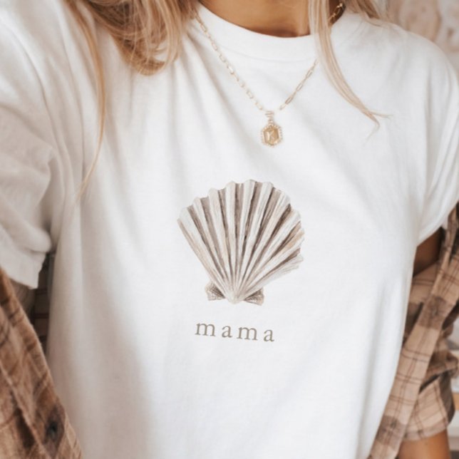T-shirt Mama Boho Beach Shell Baby Shower (Créateur téléchargé)