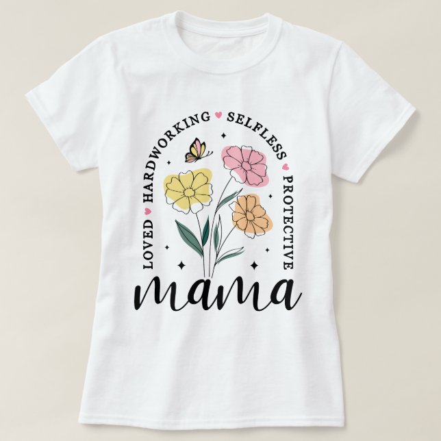 T-shirt Mama Boho Flowers Mama (Design devant)