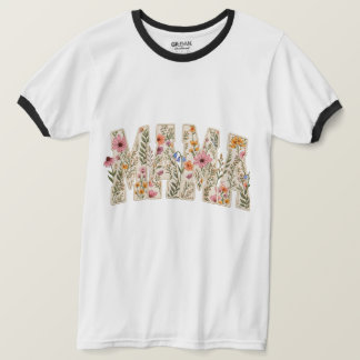 T-shirt MAMA Broderie Florale – Fleur Botanique Vintage