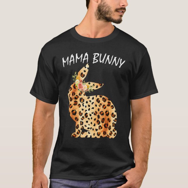 T-shirt Mama Bunny Cool Leopard Rabbit Maman Imprimer Happ (Devant)
