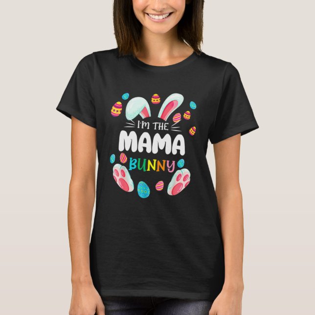 T-shirt Mama Bunny Matching Family Easter Pregnancy Mom Ba (Devant)