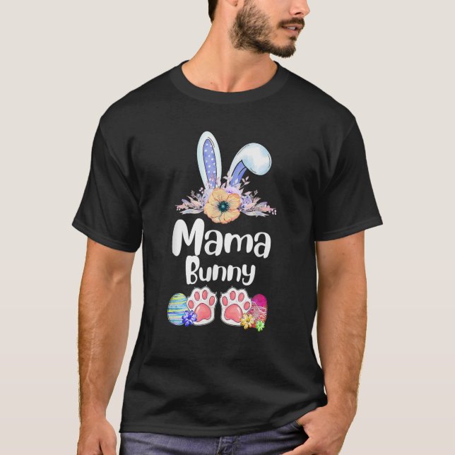 T-shirt Mama Bunny Pâques Jour de jumelage Famille Pâques  (Devant)