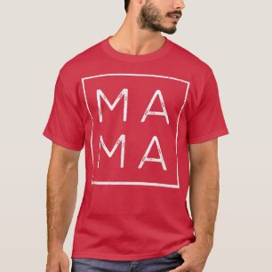 T-shirt Mama Carré Tee Matching Outwear Fête des mères, Ma