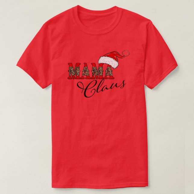 T-shirt Mama Claus Joyeux Noël Drôle Maman Lover Père Noël (Design devant)