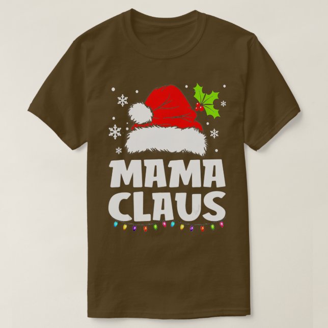 T-shirt Mama Claus Noël Pyjama Famille Correspondant Noël (Design devant)