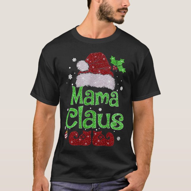 T-shirt Mama Claus Noël Pyjama Famille Correspondant Noël (Devant)