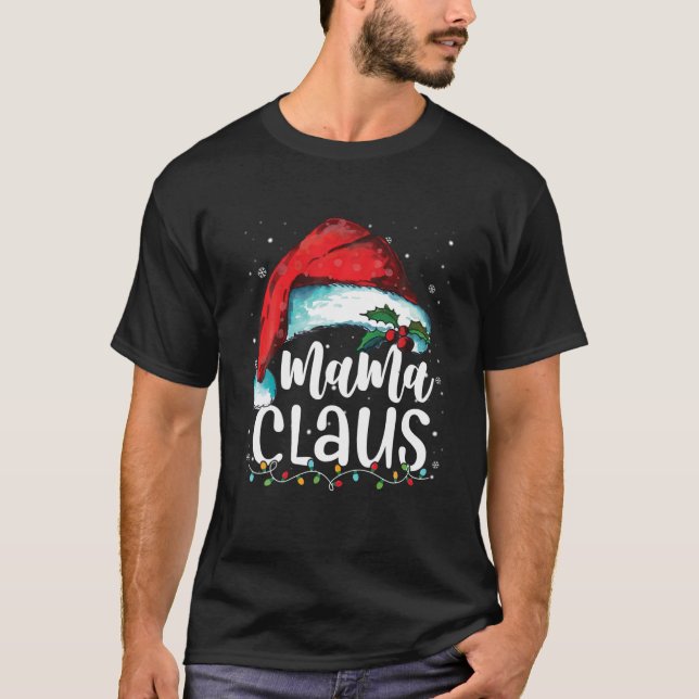 T-shirt Mama Claus Père Noël Famille Correspondant Pyjamas (Devant)