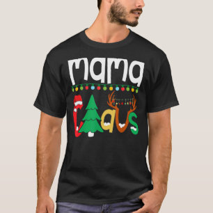 T-shirt Mama Claus Père Noël Tree Lights Reinder Fa de Noë