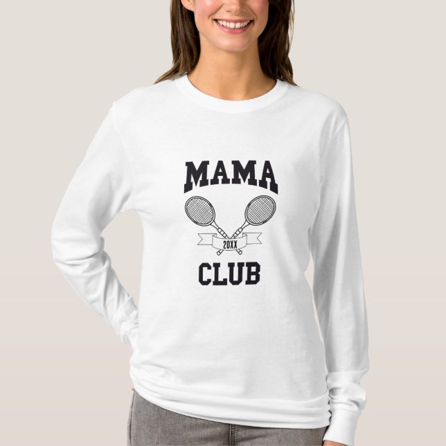 T-shirt Mama Club Tennis Racket Athletic Club Personnalisé (Devant)