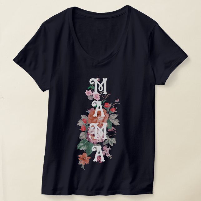 T-shirt Mama Cute floral pour mère (Poser)