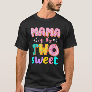 T-shirt Mama Des Deux Doux Donut Anniversaire Thème Famill