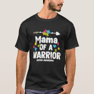 T-shirt Mama d'un guerrier Autisme Famille Puzzle Sensibil