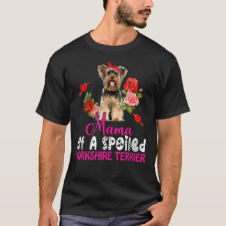 T-shirt Mama D'Un Yorkshire Gaché Terrier Cute Chien Bow T