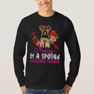 T-shirt Mama D'Un Yorkshire Gaché Terrier Cute Chien Bow T