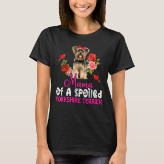 T-shirt Mama D'Un Yorkshire Gaché Terrier Cute Chien Bow T