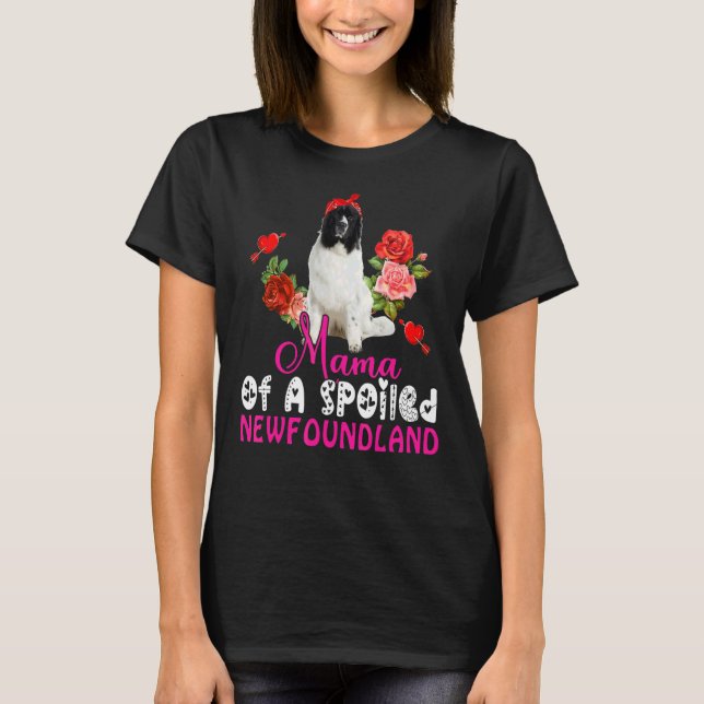 T-shirt Mama D'Une Cute Cravate De Chien De Terre-Neuve Ga (Devant)