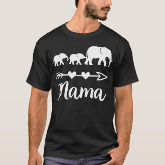 T-shirt Mama Elephant 2 Bébés Enfants Maman De Deux Mignon