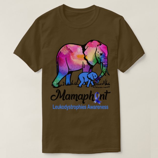 T-shirt Mama Elephant Mamaphant Leukodystrophies Sensibili (Design devant)