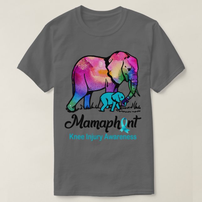 T-shirt Mama Elephant Mamaphant Sensibilisation aux blessu (Design devant)
