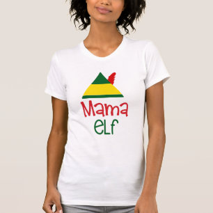 T-shirt Mama Elf Noël Fête Famille Amusants