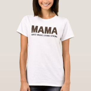 T-shirt MAMA Empreinte de léopard Texte personnalisé T-shi