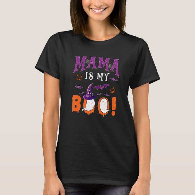 T-shirt Mama Est Mon Boo Deux Sorcières D'Halloween Fami (Devant)