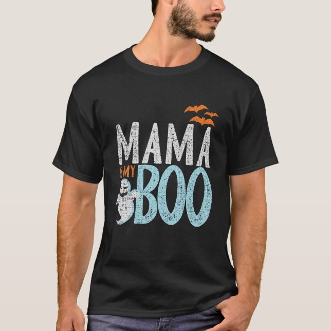 T-shirt Mama Est Mon Boo Drôle Ados Hallowen Enfants (Devant)