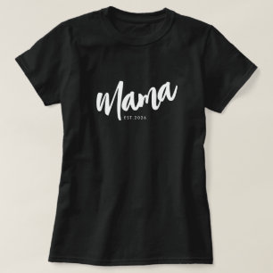 T-Shirt Mama Établi en Écriture Noire