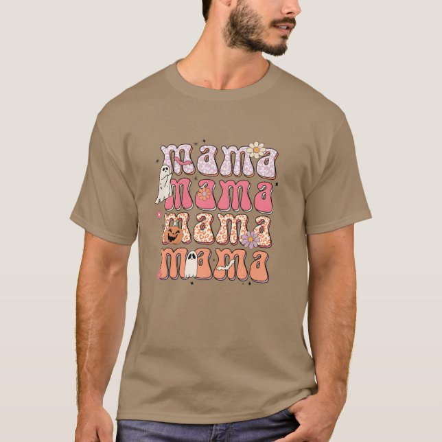 T-shirt Mama Halloween vintage (Devant)