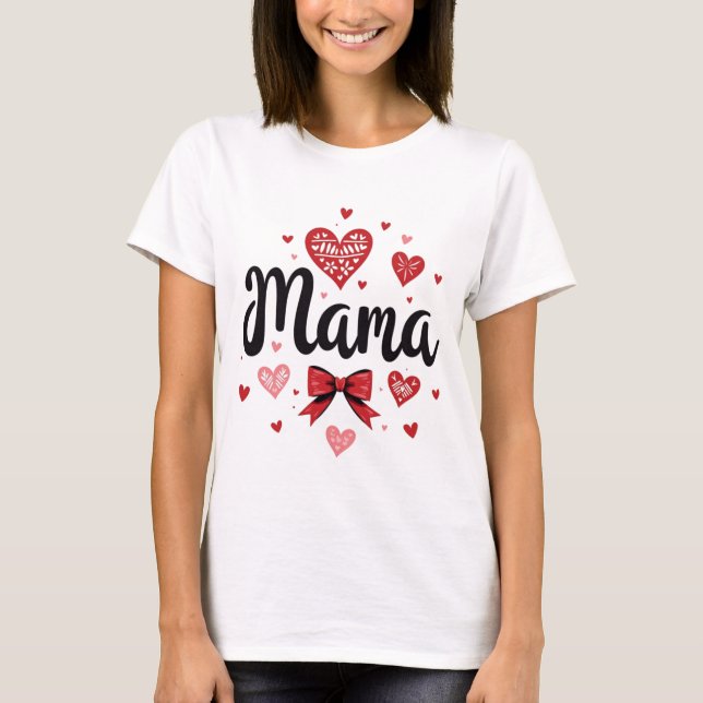T-shirt Mama Heart & Bow (Devant)