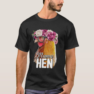 T-shirt Mama Hen Floral Rhode Island Red Chicken Farmer Gi