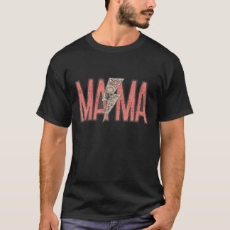 T-shirt MAMA Leopard Skull Boho Rocker Maman