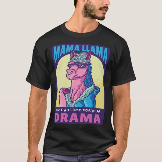 T-shirt Mama Llama Alpaca for Mom Wife Women (Devant)