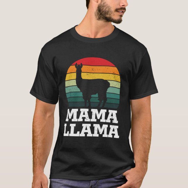 T-shirt Mama Llama Maman Joyeuse Fête des Mères (Devant)