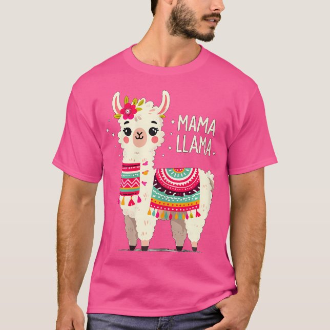 T-shirt Mama Llama Mother'S Day Birthday Party Mom Alpaca  (Devant)