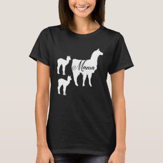 T-shirt Mama Llama Silhouette Mignonne Maman Alpaca Llamas