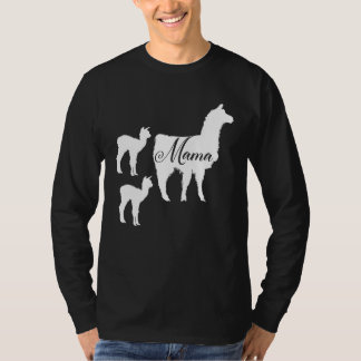 T-shirt Mama Llama Silhouette Mignonne Maman Alpaca Llamas