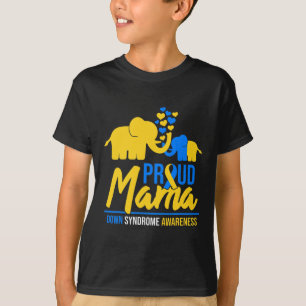 T-shirt Mama Maman en bas du syndrome jour de sensibilisat