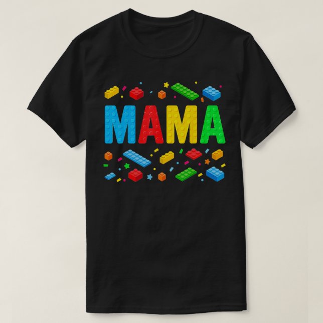 T-shirt Mama Master Builder Blocs de briques Blocs Funny M (Design devant)