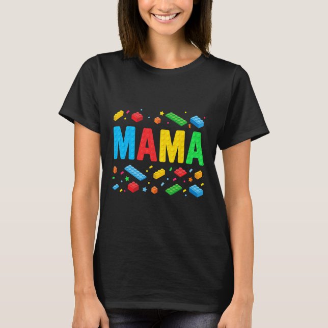 T-shirt Mama Master Builder Blocs de briques Blocs Funny M (Devant)