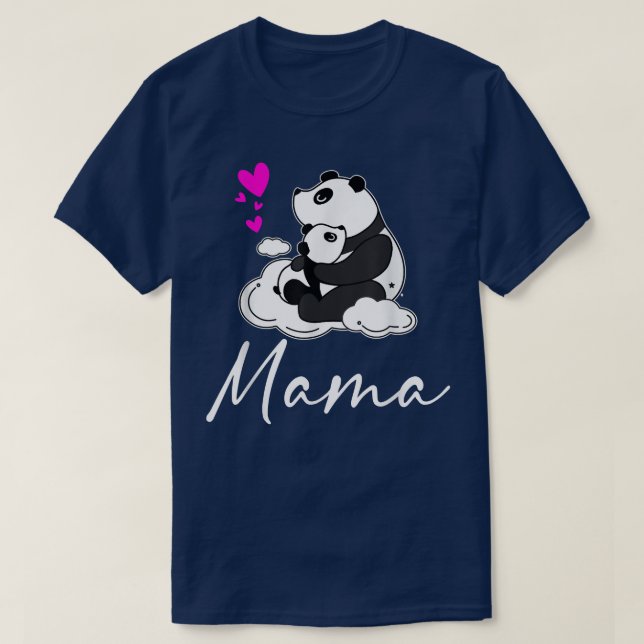 T-shirt Mama mignonne Bébé Panda ours Fête des mères Mama  (Design devant)